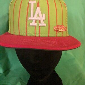 LA Dodgers Big League Chew. Watermelon, New Era 59fifty. 6 7/8. Used- good.
